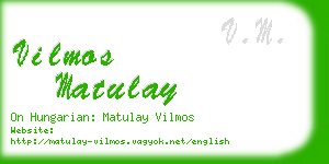 vilmos matulay business card